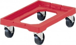 Wagentje voor grijze transportbakken nylon wielen