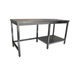 Inox werktafel met een half ondertablet Br100xD70xH85/90cm