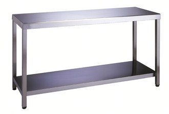 Inox werktafel met ondertablet Br50xD70xH85/90cm