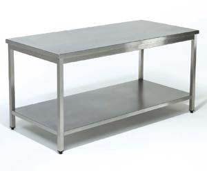 Inox werktafel met ondertablet Br60xD70xH85/90cm