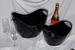 Zwarte champagne emmer of wijnkoeler